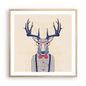 Plakat i ramme af lyst egetræ - Et underholdende ekstravaganza - 60x60 cm