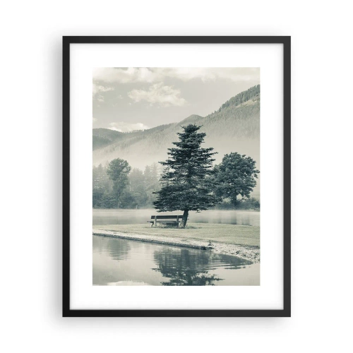 Plakat i sort ramme - Søen sover stadig - 40x50 cm