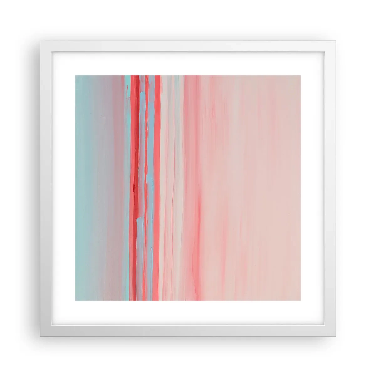 Plakat i hvid ramme - Abstraktion ved daggry - 40x40 cm