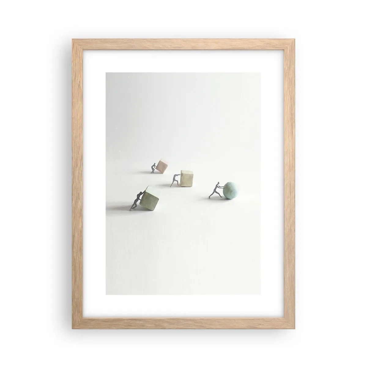 Plakat i ramme af lyst egetræ - Selve livet - 30x40 cm