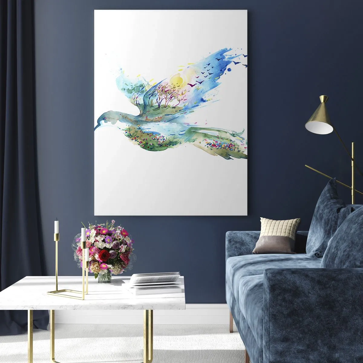 Billede på glas - På naturens vinger - 50x70 cm