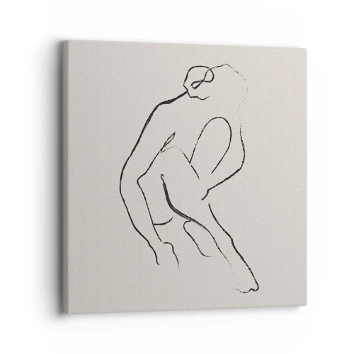 Lærredstryk - Billede på lærred - Intim skitse - 30x30 cm