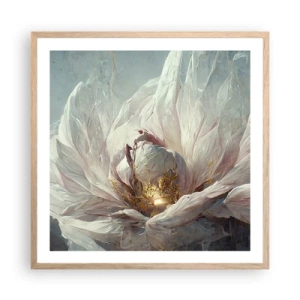 Plakat i ramme af lyst egetræ - Blomstrer en gang om hundrede år - 60x60 cm