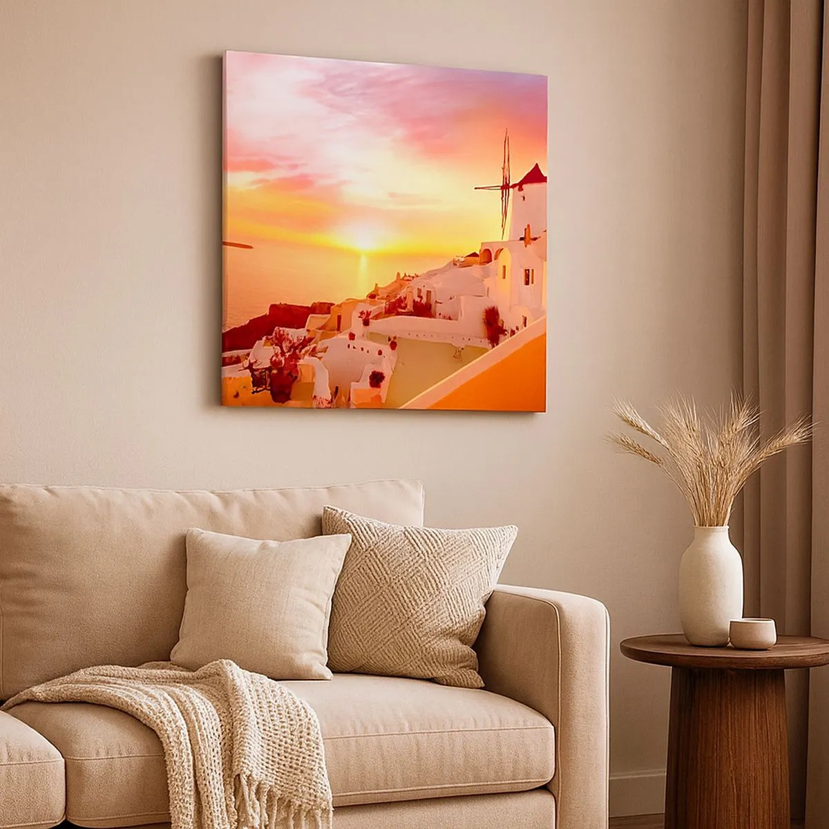 Lærredstryk - Billede på lærred - Opløses i hvidt og guld - 30x30 cm