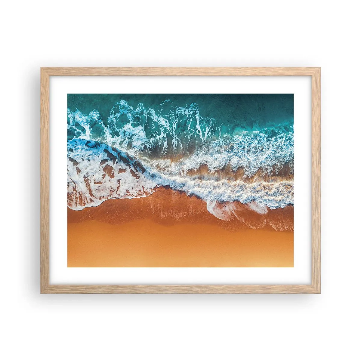 Plakat i ramme af lyst egetræ - Altid i tandem - 50x40 cm