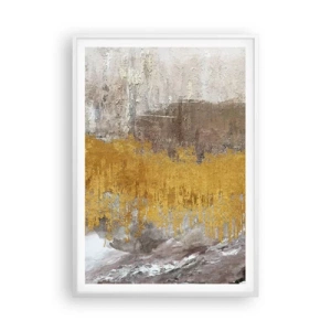 Plakat i hvid ramme - En gylden eksplosion - 70x100 cm