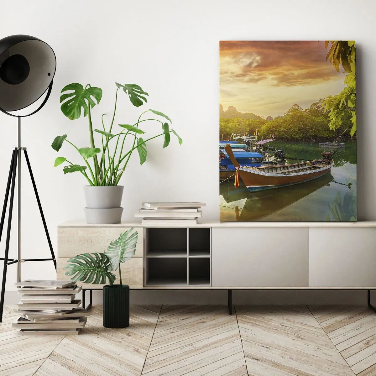Lærredstryk - Billede på lærred - Før en travl dag - 50x70 cm