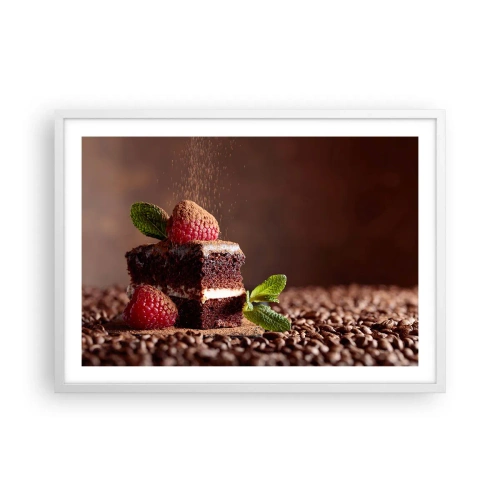 Plakat i hvid ramme - Livet er sødt - 70x50 cm