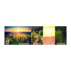 Prøve Fototapet Selvklæbende Deluxe Sticker - Toppe og bjergtoppe - Landskab, Skov, Bjerge - 100x30 cm