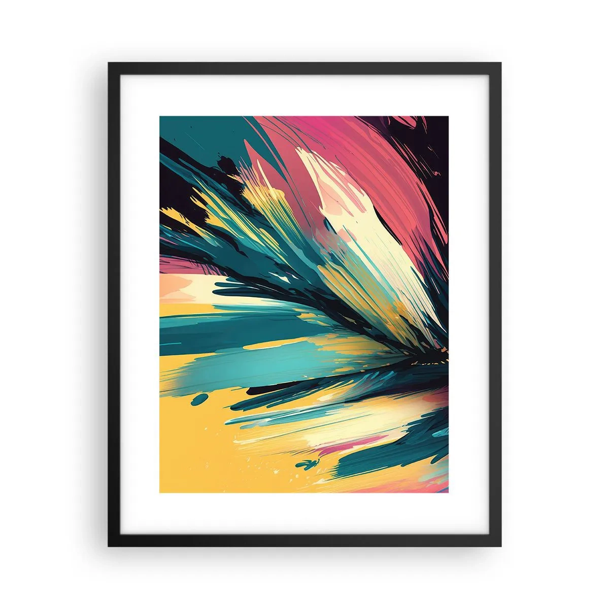 Plakat i sort ramme - Komposition - en eksplosion af glæde - 40x50 cm