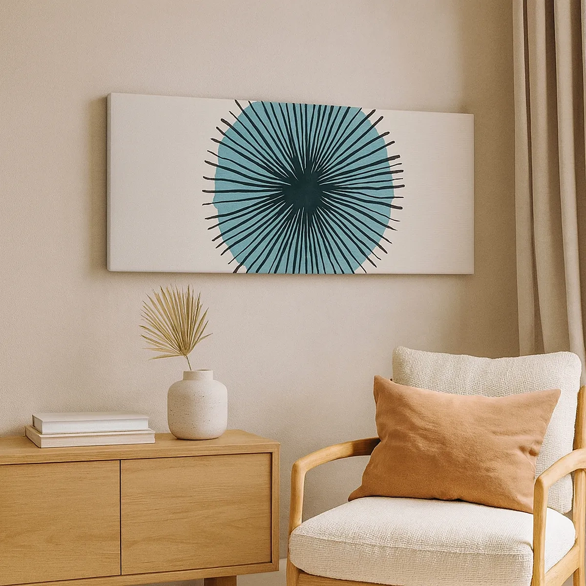 Lærredstryk - Billede på lærred - Strålende på blå - 30x30 cm