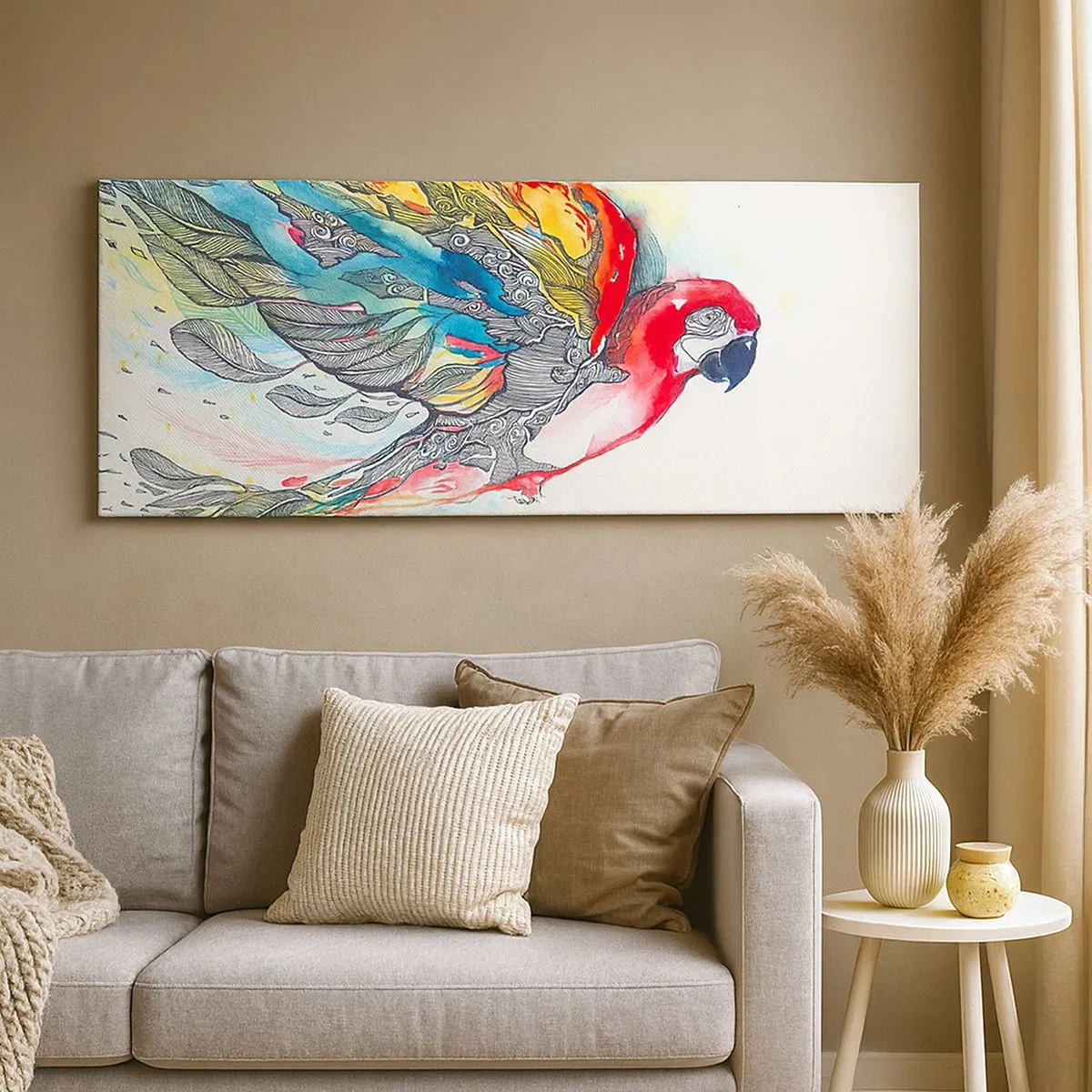 Lærredstryk - Billede på lærred - Lev farverigt - 100x40 cm