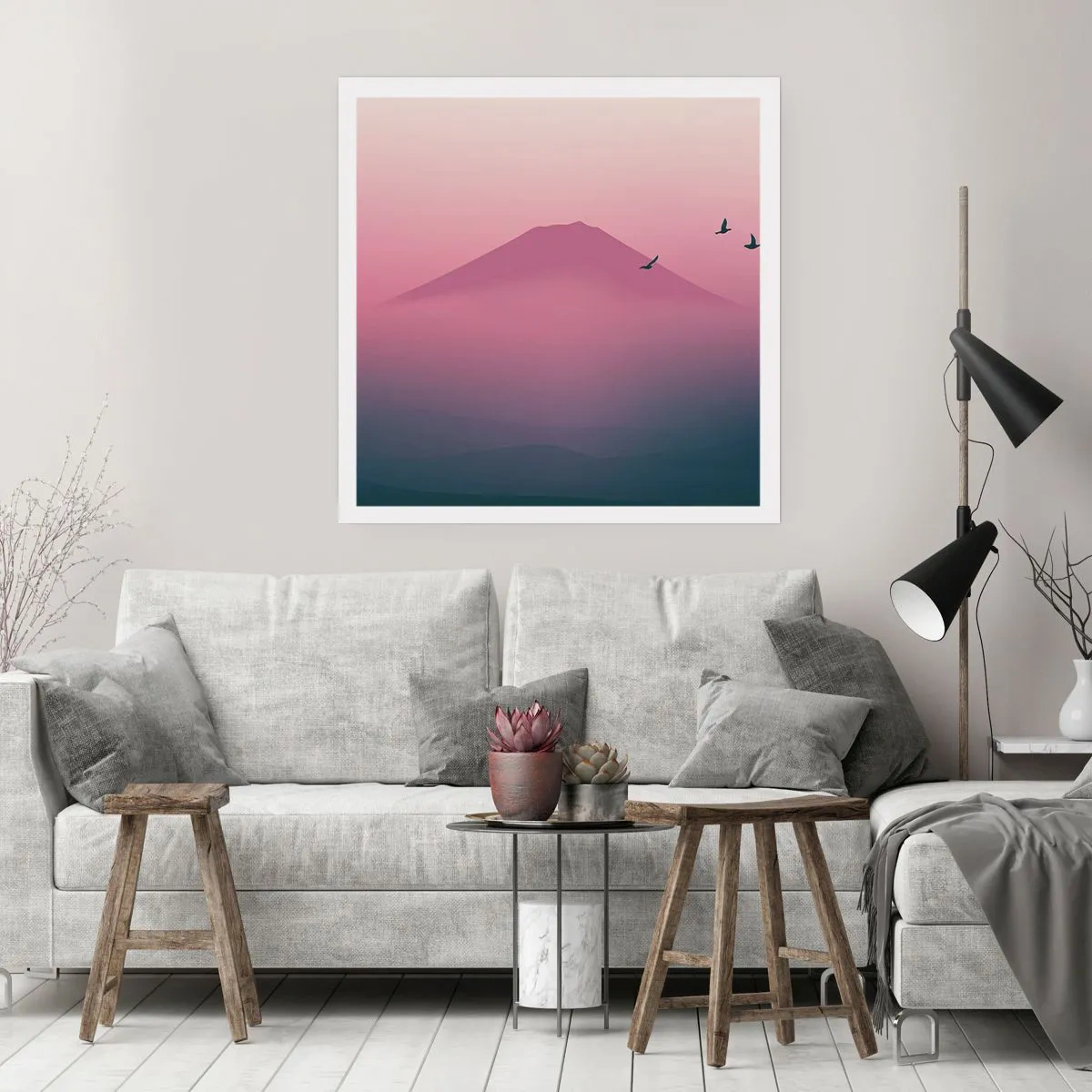 Plakat - Vandrer over skyerne - 40x40 cm