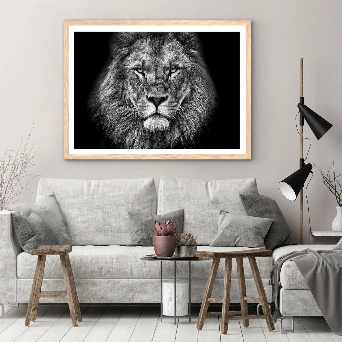 Plakat i ramme af lyst egetræ - I kroningsklædning - 91x61 cm