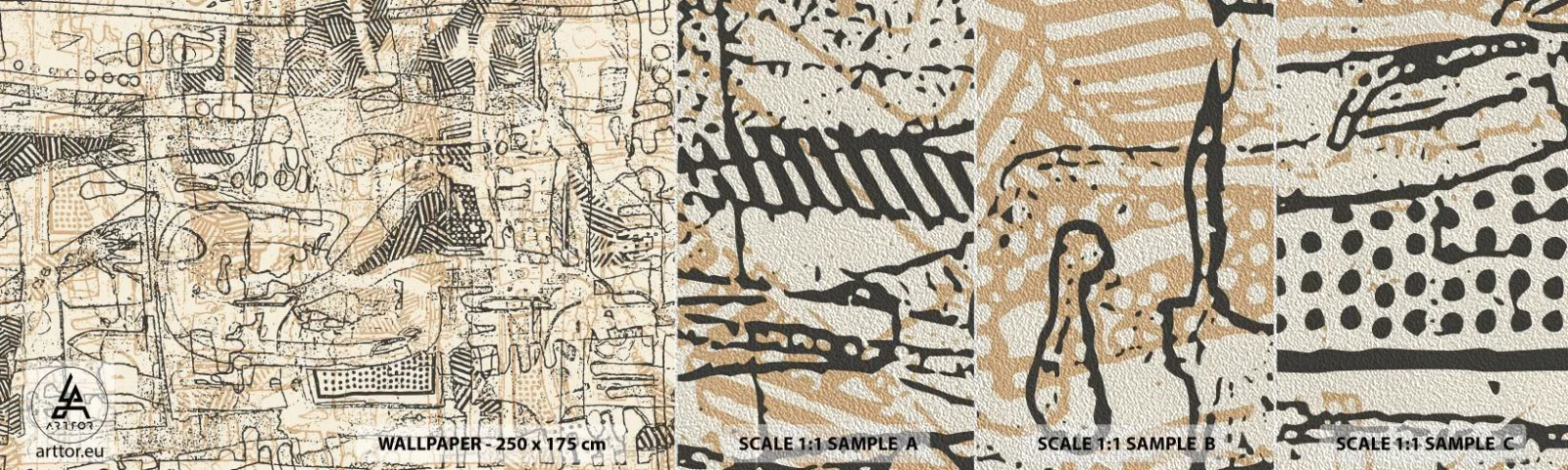 Prøve Fototapet Premium Sand - Venter på at blive afkodet - Grafik, Stykke, Abstraktion - 100x30 cm