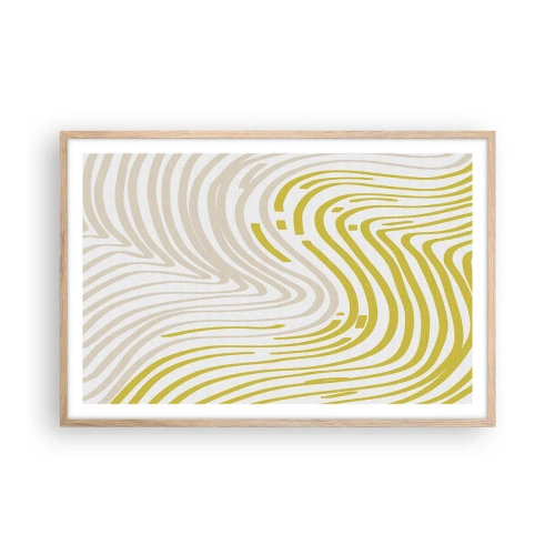 Plakat i ramme af lyst egetræ - Komposition med et blidt sving - 91x61 cm