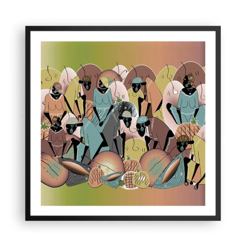 Plakat i sort ramme - Den store fejring er på vej - 60x60 cm