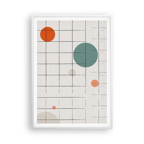 Plakat i hvid ramme - Fanget i en fælde. Os eller dem? - 70x100 cm