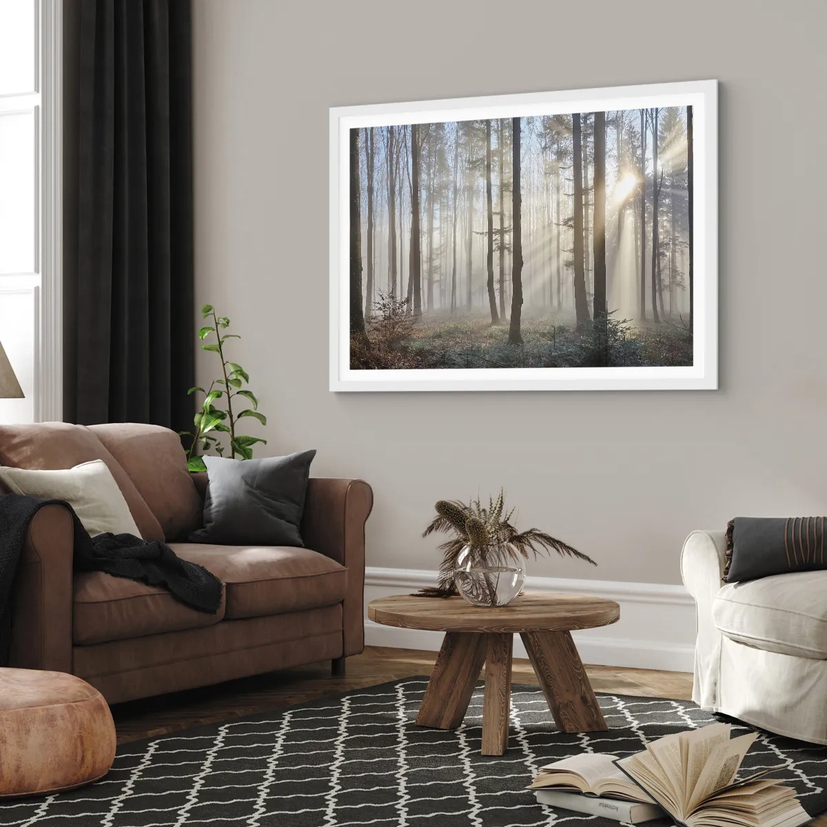 Plakat i hvid ramme - Tågen er også vågnet op - 40x30 cm