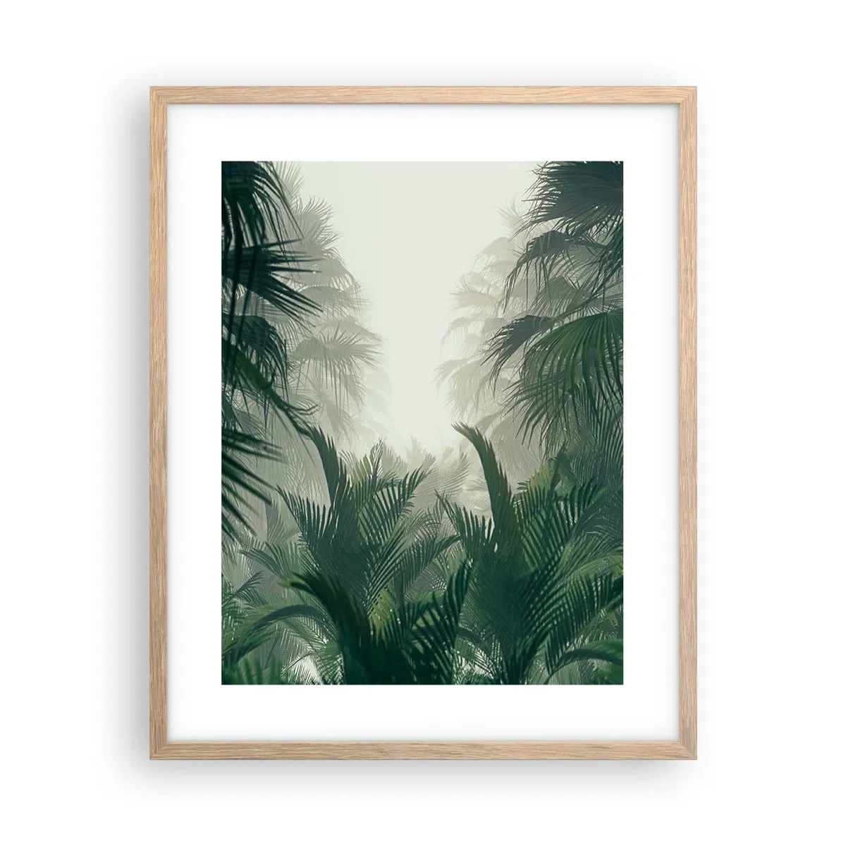 Plakat i ramme af lyst egetræ - Tropisk mysterium - 40x50 cm