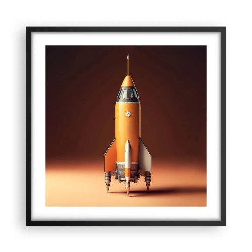 Plakat i sort ramme - Det begynder med en drøm - 50x50 cm