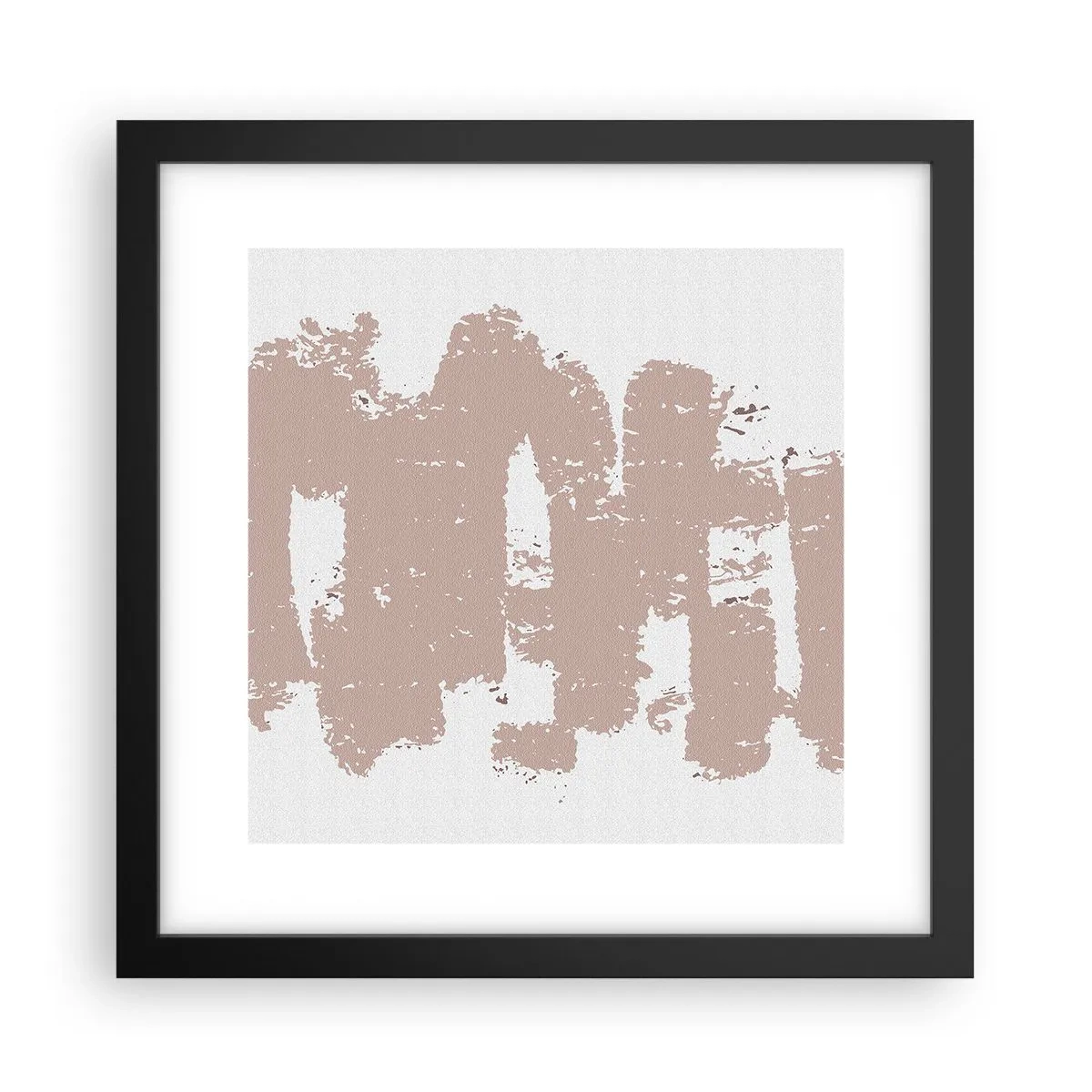 Plakat i sort ramme - Abstraktion i sart rosa - 30x30 cm