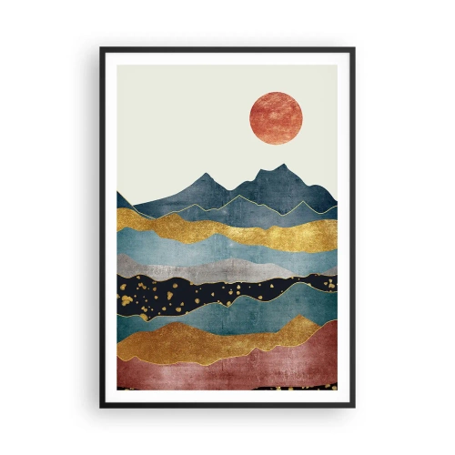 Plakat i sort ramme - Et tværsnit af verden - 70x100 cm