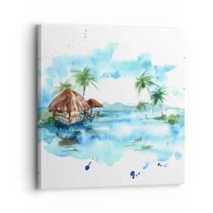 Lærredstryk - Billede på lærred - Et sted i Stillehavet - 30x30 cm