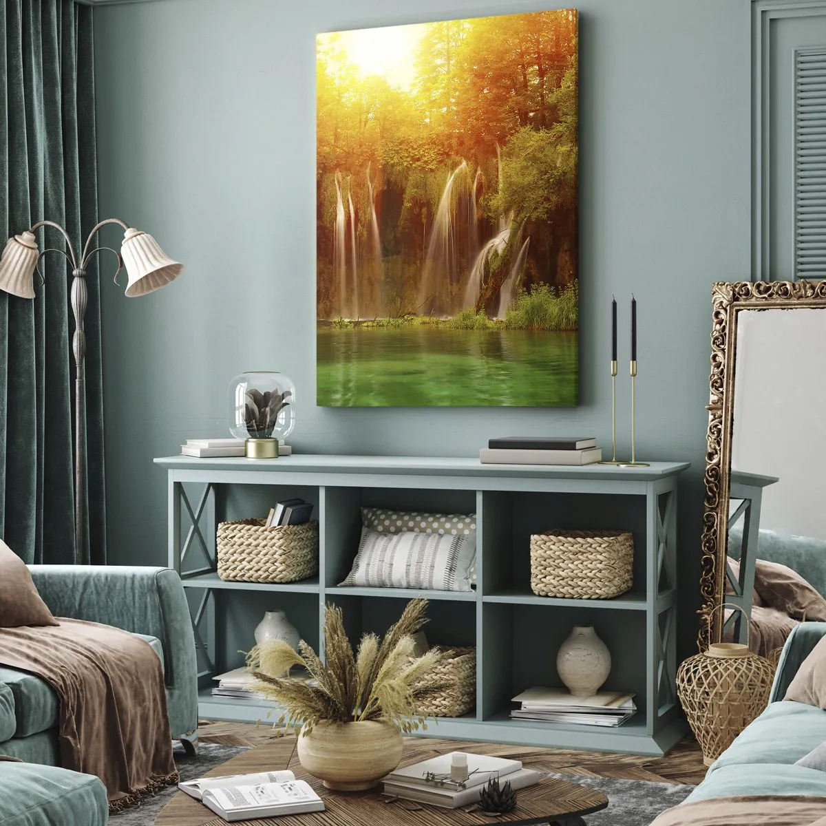Lærredstryk - Billede på lærred - I solskin og skygge - 80x120 cm
