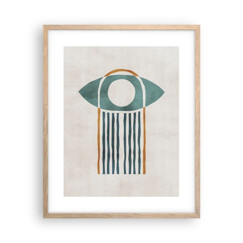 Plakat i ramme af lyst egetræ - Tegn og ritualer - 40x50 cm