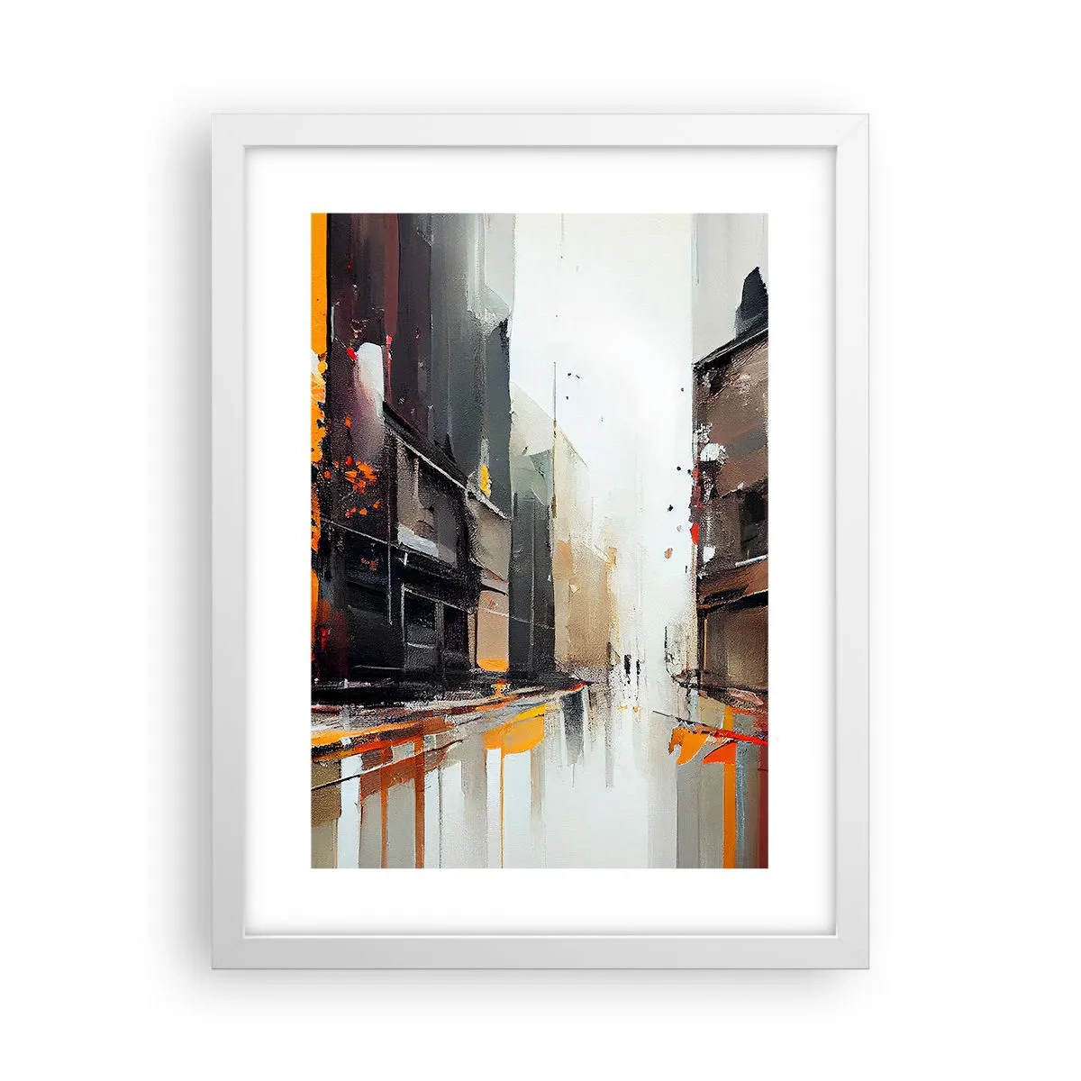 Plakat i hvid ramme - Regnfuld dag - 30x40 cm