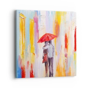 Lærredstryk - Billede på lærred - Lad det regne  mere - 40x40 cm