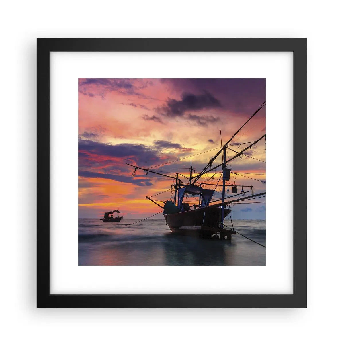 Plakat i sort ramme - En eksotisk aften - 30x30 cm