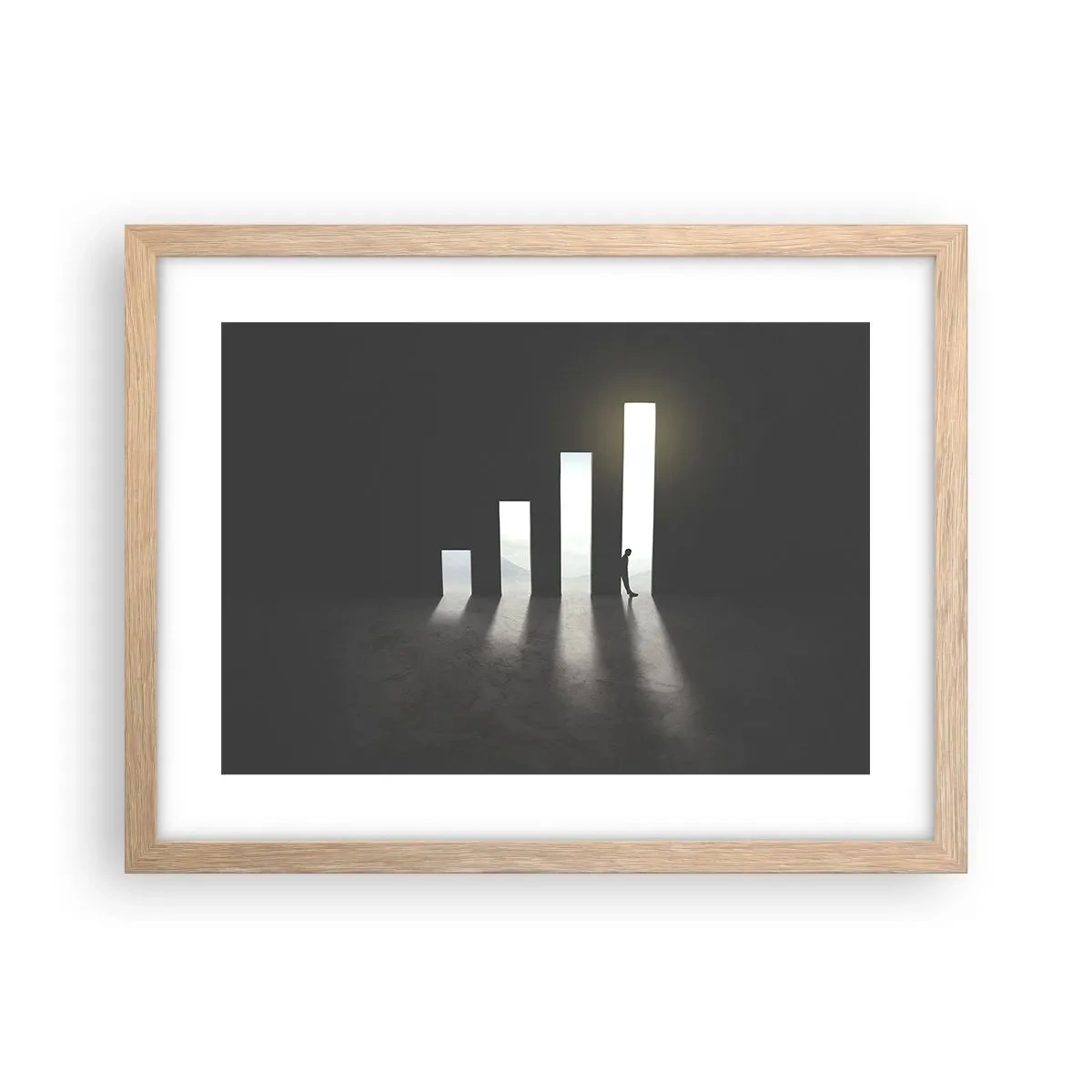 Plakat i ramme af lyst egetræ - Succes - et indtryk - 40x30 cm