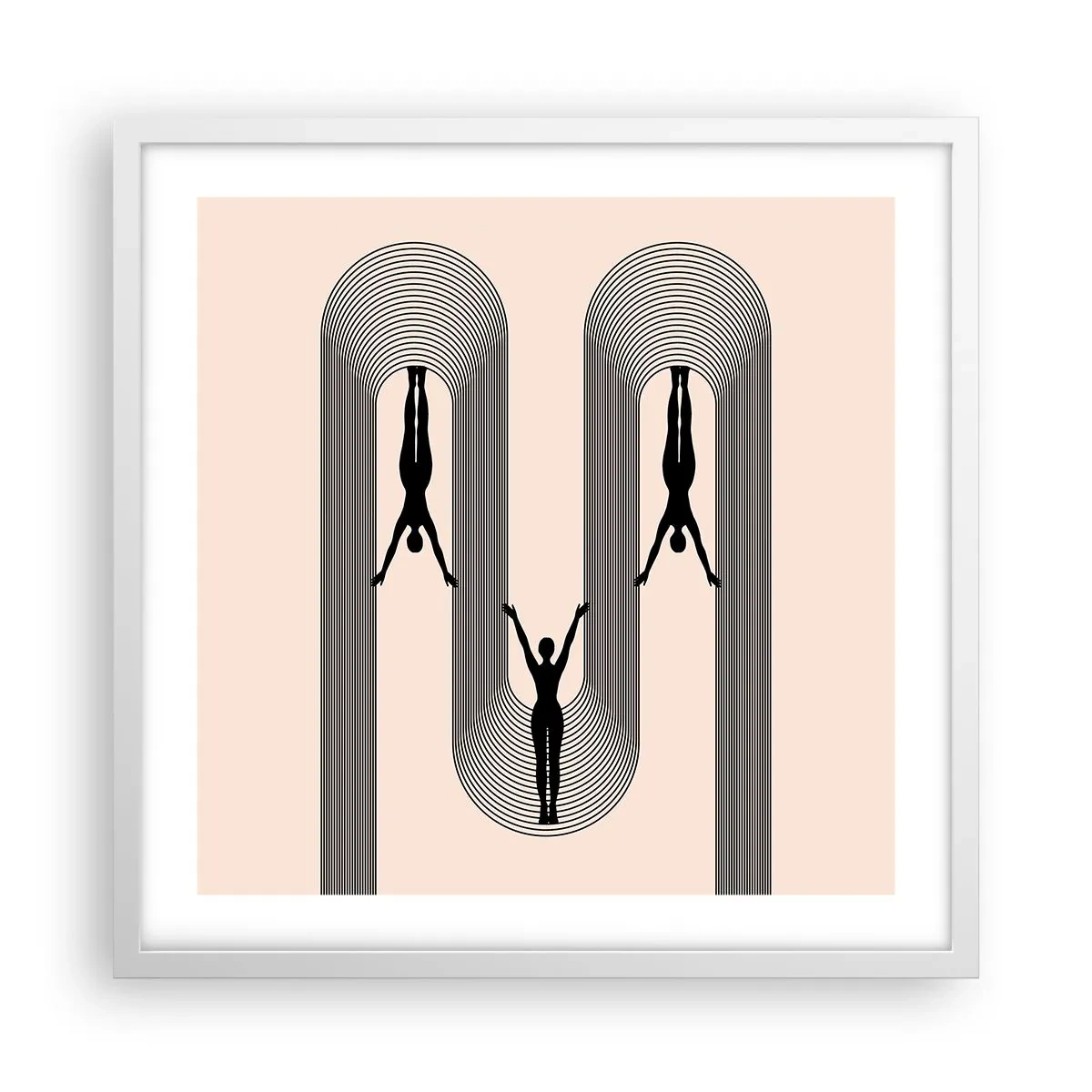 Plakat i hvid ramme - På hovedet nedad - 50x50 cm