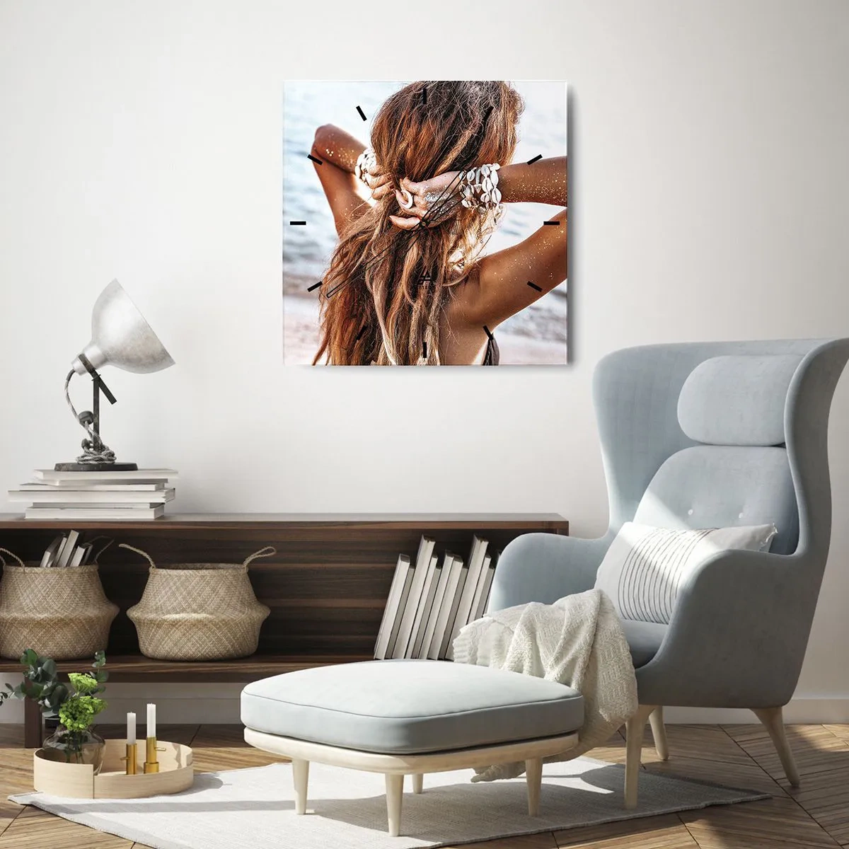 Vægur, Uret - Søster af vand og solskin - 30x30 cm