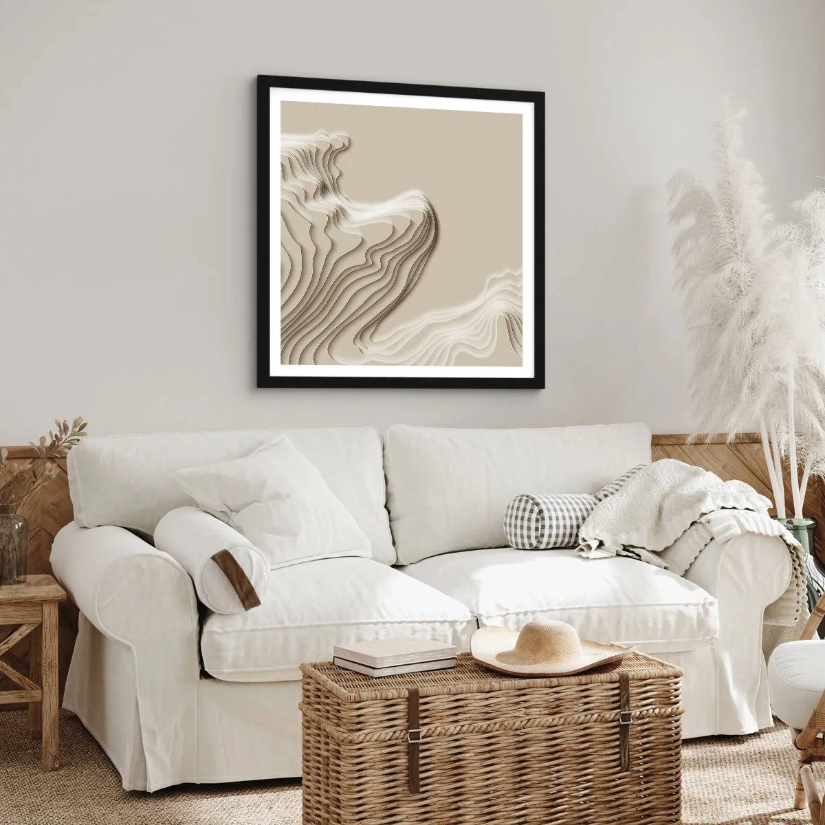 Plakat i sort ramme - Kunstens topografi - 40x40 cm