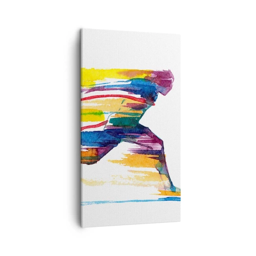 Lærredstryk - Billede på lærred - Løb over regnbuen - 45x80 cm
