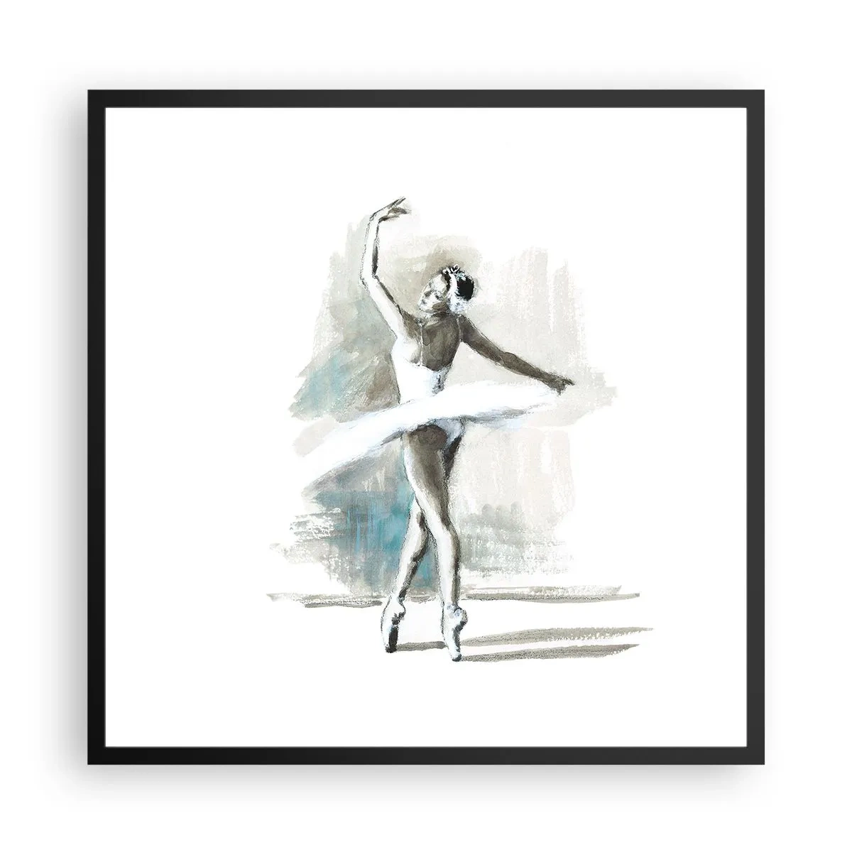 Plakat i sort ramme - Fortryllet til en svane - 60x60 cm