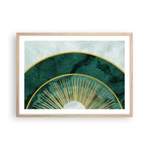 Plakat i ramme af lyst egetræ - Et anderledes solsystem - 70x50 cm