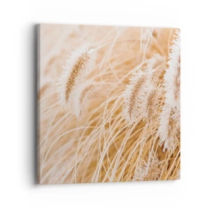 Lærredstryk - Billede på lærred - Gyldent susen af græsser - 40x40 cm