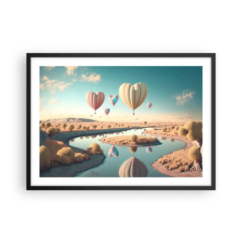 Plakat i sort ramme - Kærlighed lader dig svæve - 70x50 cm
