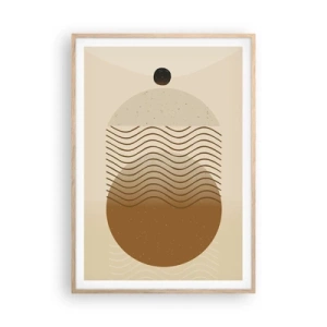 Plakat i ramme af lyst egetræ - Om geometriske figurers oprindelse - 70x100 cm