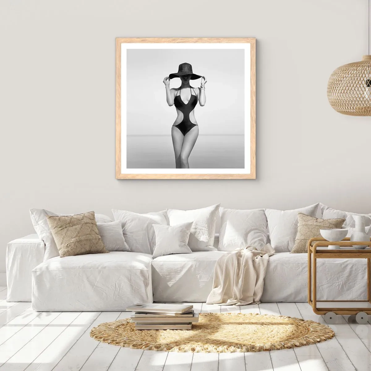 Plakat i ramme af lyst egetræ - Mit navn er Elegance - 60x60 cm