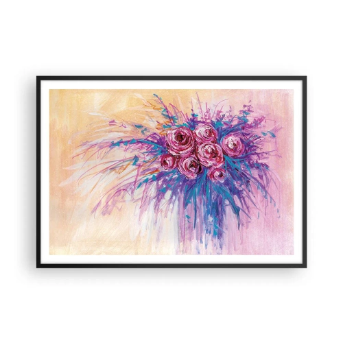 Plakat i sort ramme - Rose springvand - 100x70 cm