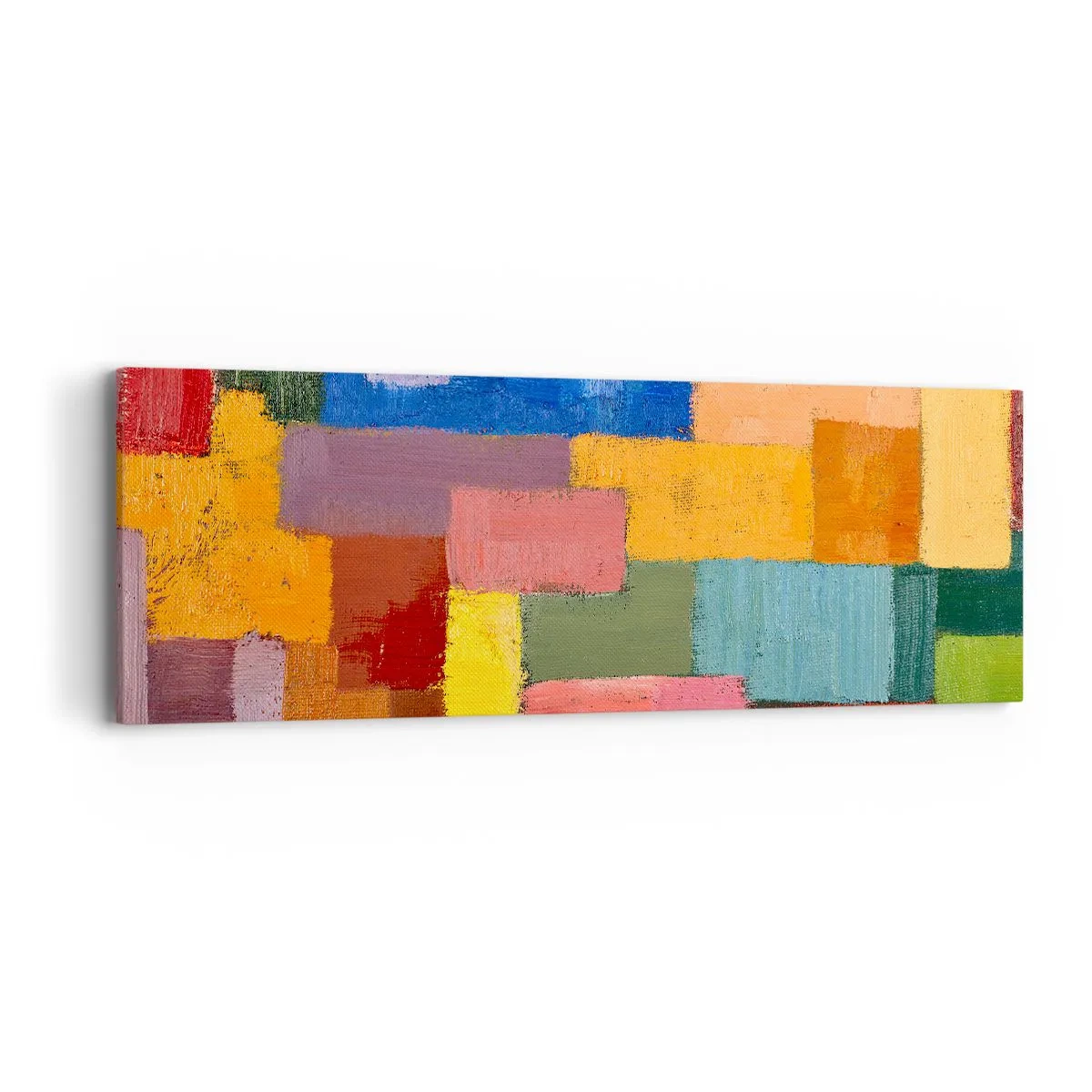 Lærredstryk - Billede på lærred - Hver især forskellige, alle farverige - 90x30 cm