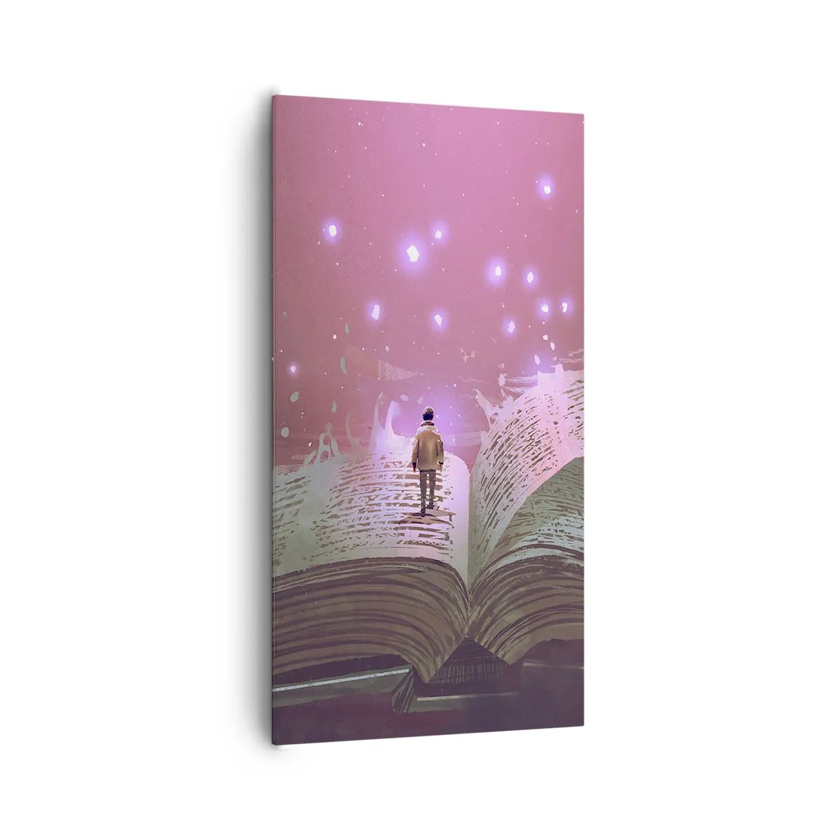 Lærredstryk - Billede på lærred - En invitation til en anden verden - læs den! - 65x120 cm