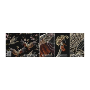 Prøve Fototapet Premium Sand - Eventyrlig fugl - Abstraktion, Fugl, Grafik - 100x30 cm