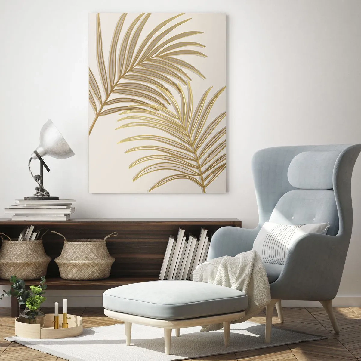 Billede på glas - Gylden palme! - 50x70 cm