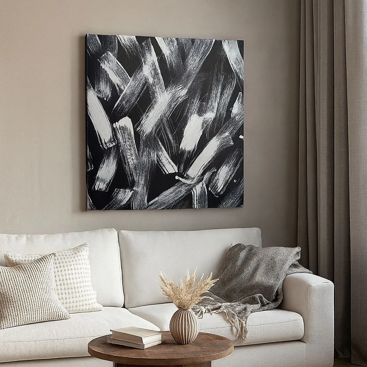 Lærredstryk - Billede på lærred - Abstraktion i den industrielle ånd - 30x30 cm